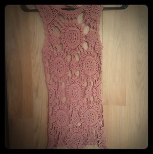 Arden B. Crocheted Dusty Rose color Top